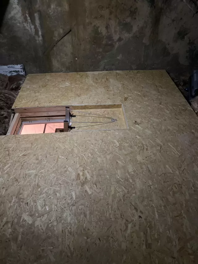 Boarding finished round a hatch with the ladder stowed